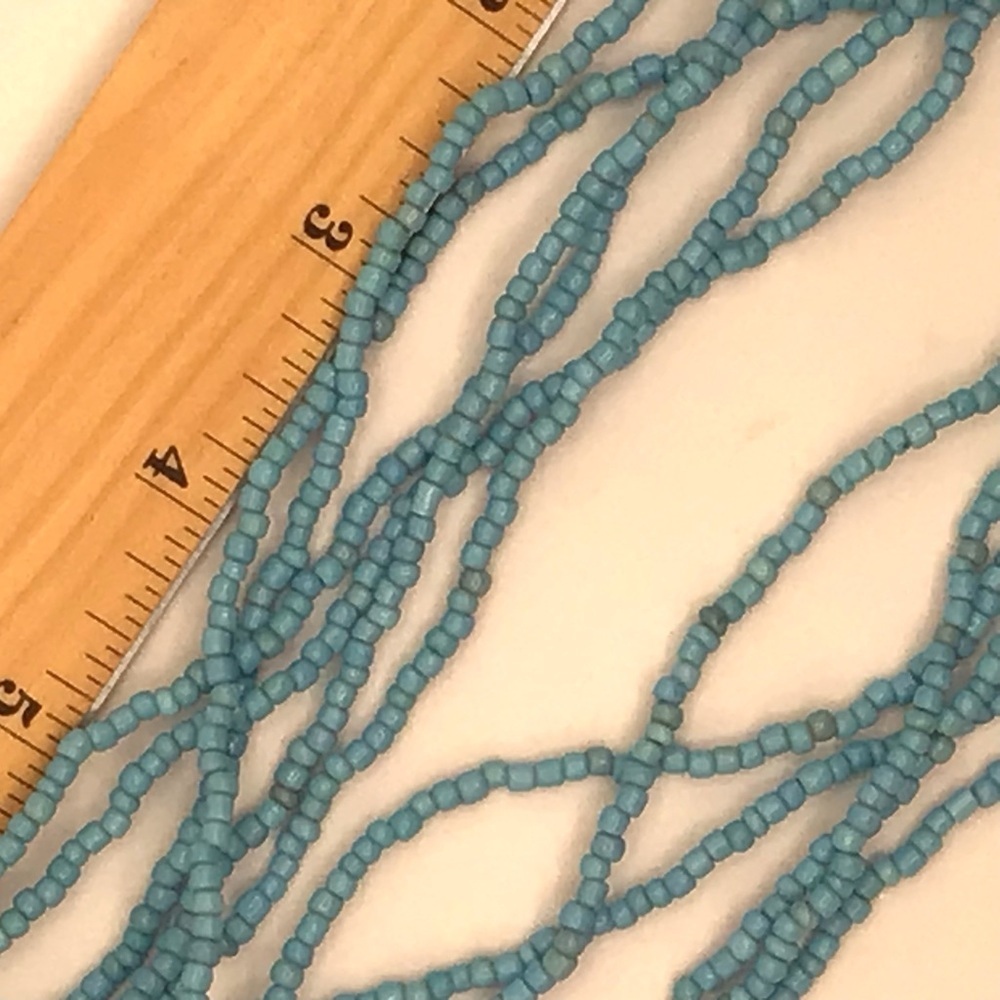 Women’s Blue Necklace with Square Sea Shell - Picture 7 of 8